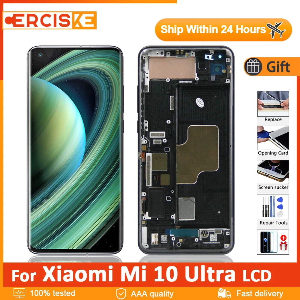 

6.67" Original LCD Display For Xiaomi Mi 10 Ultra M2007J1SC LCD Touch Screen Digiziter Assembly Panel with Frame Mi10 Ultra