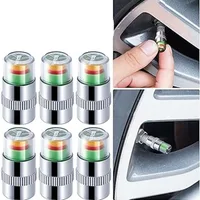 4pc Car Tire Pressure Test Cap High Precision Copper Core Auto Monitor 3 Color Eye Tire Pressure Indicator Valve Automobile Part 1