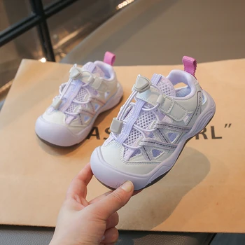 High Elastic Buffer Kids Mesh Sport Sneakers Ventilated Upper Pressure Relief Outdoor Daily Walking Running Shoes