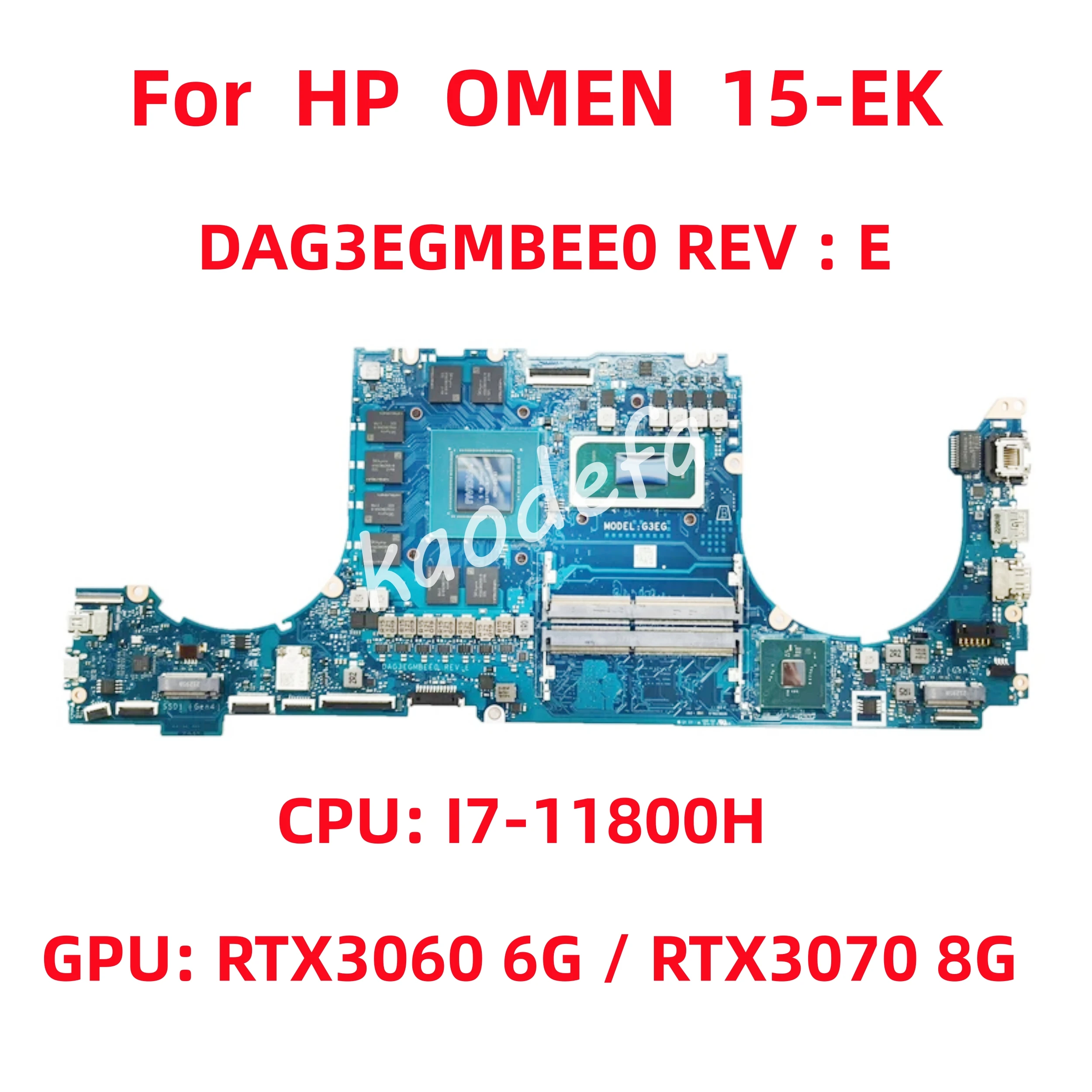 Muslimfor Hp Omen 15-Ek Scheda Madre Del Computer Portatile 15-Ek1010Nr Cpu: I7-11800H Gpu: Rtx3060 6Gb / Rtx3070 8Gb 100% Test Ok