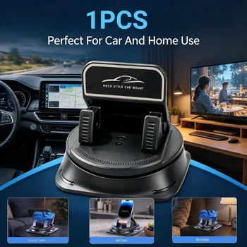 Supporto per Telefono da Auto, Montaggio su Cruscotto, Base Antiscivolo, Rotazione a 360 Gradi, Accessori Universali per Navigazione