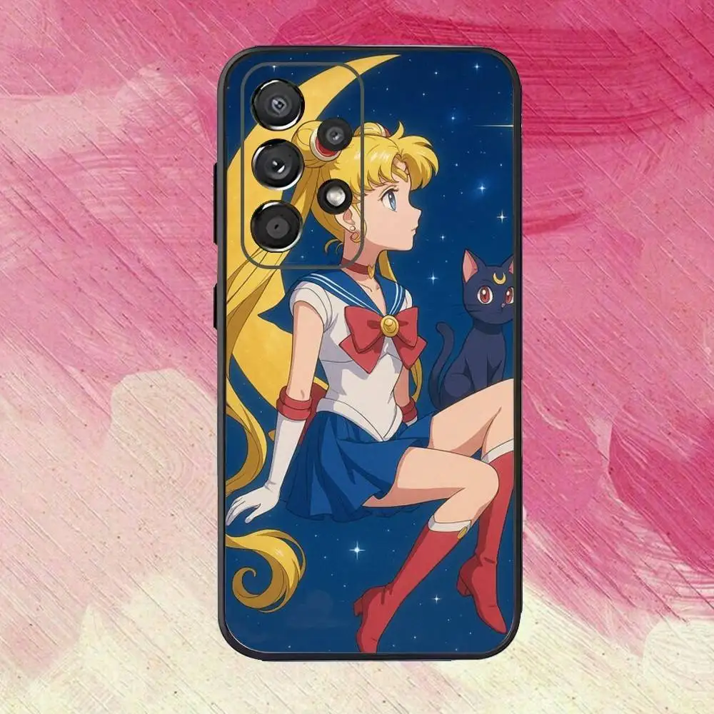 Enchanting Sailor Moon Cartoon Phone Case - Black Cover