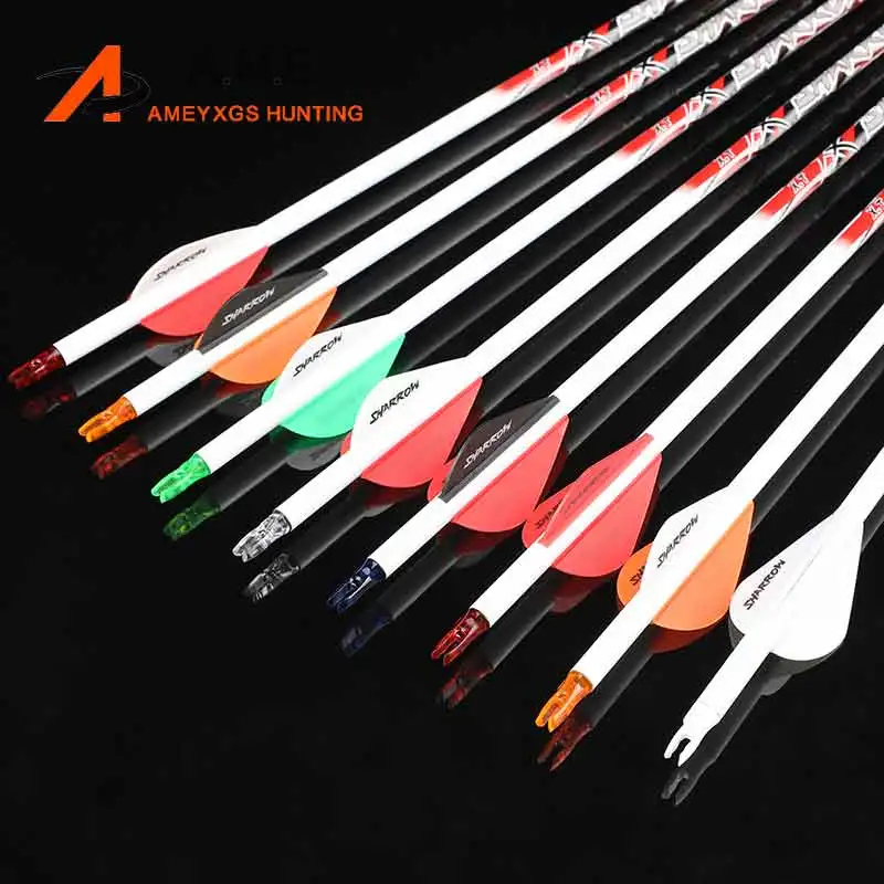 

6/12pcs Archery Pure Carbon Arrows Shaft ID6.2mm Spine300 350 400 500 600 700 800 Recurve Compound Bow Hunting Shooting