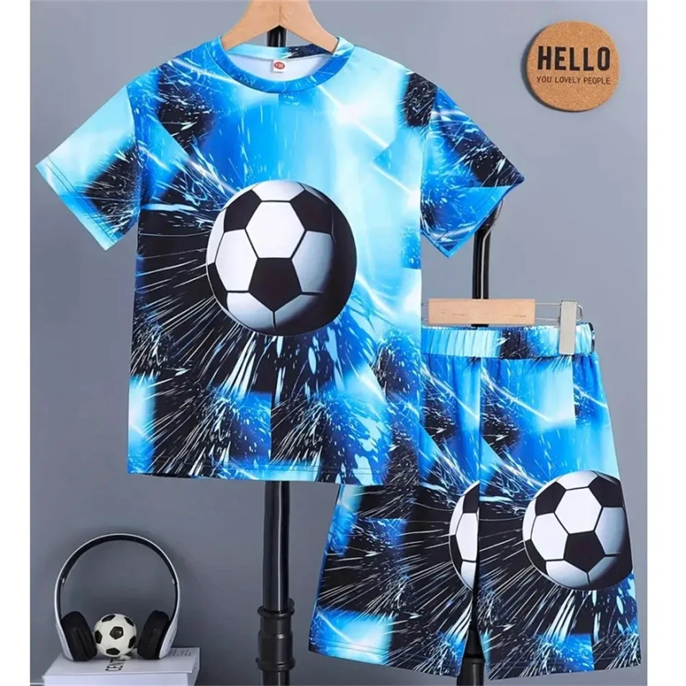 Children's Clothing Boys T-Shirt Set 3-12 Year Top and Bottom Clothes Set Basketball Soccer Fashion Summer Wear Sport Uniforms kids clothing set,kids t shirt,basketball suit,kids sports suit,boys clothing set,children sports suit
