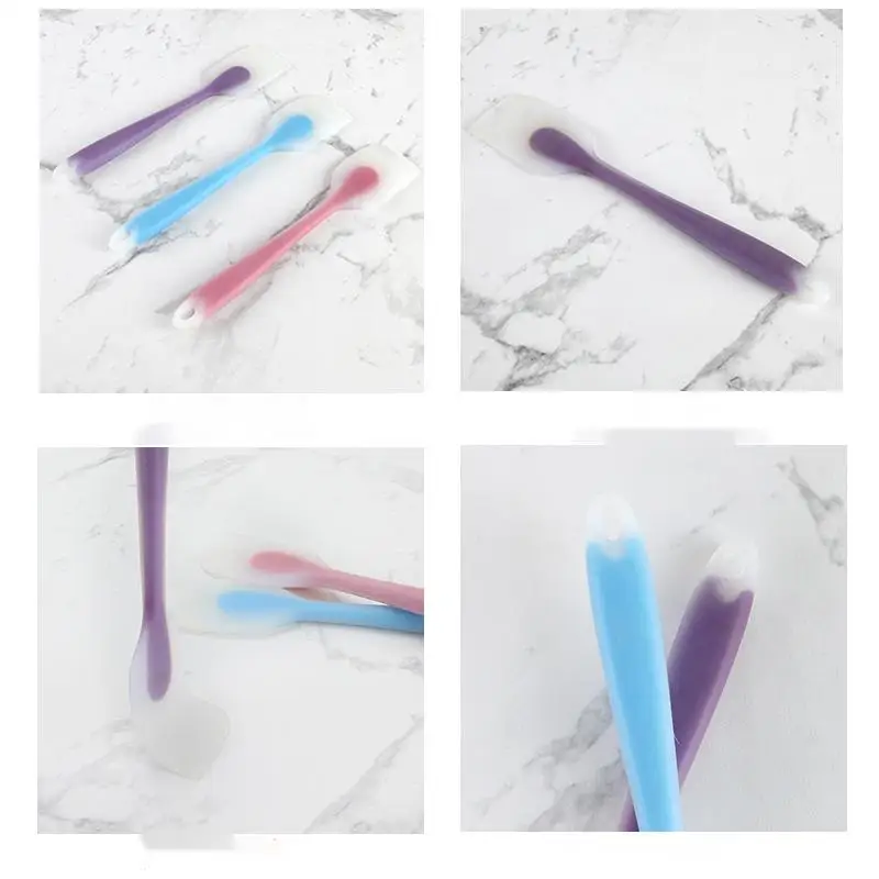 Heat Resistant Handle Silicone Spoon Scraper Spatula Ice Cream Cake Butter Mixer Stir For Kitchen Tool Utensil