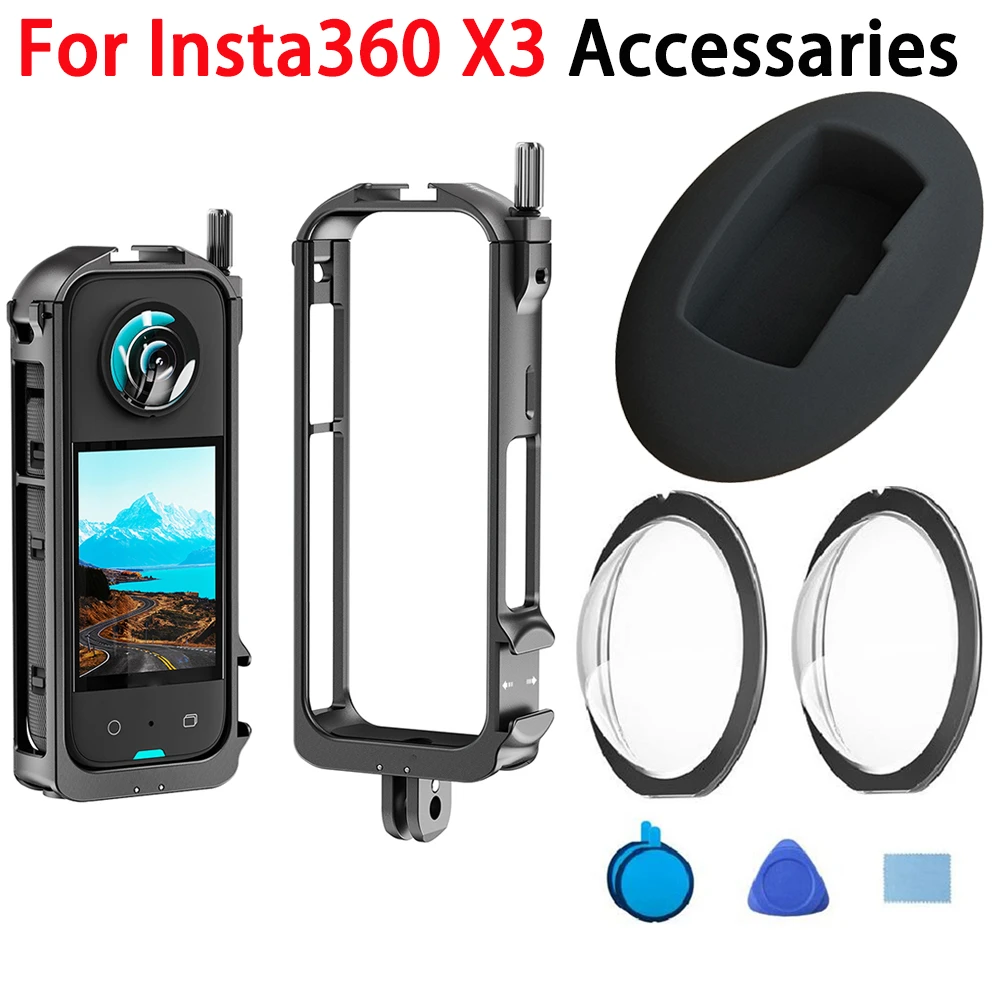 Tablet Positief reptielen For Insta360 X3 Accessories Aluminum Alloy Action Camera Cage Rig Lens  Protector Silicone Case For Insta 360 One X3 Mount Holder - Sports & Action  Video Cameras Accessories - AliExpress