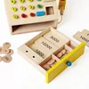 Wooden Simulation Supermarket Cash Register Parent-child Interaction Play-house Educational Toys Infant Math Teaching Aids 2