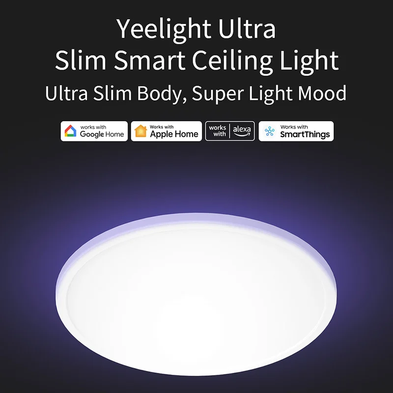 Yeelight Smart LED Ceiling Light 400C 24W Ultra Thin 2700K-6500K Dimmable RGB Ambient Backlight App Control for Homekit Mijia