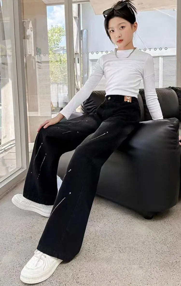 Wide-Leg Jeans Winter Fleece-Lined Thermal