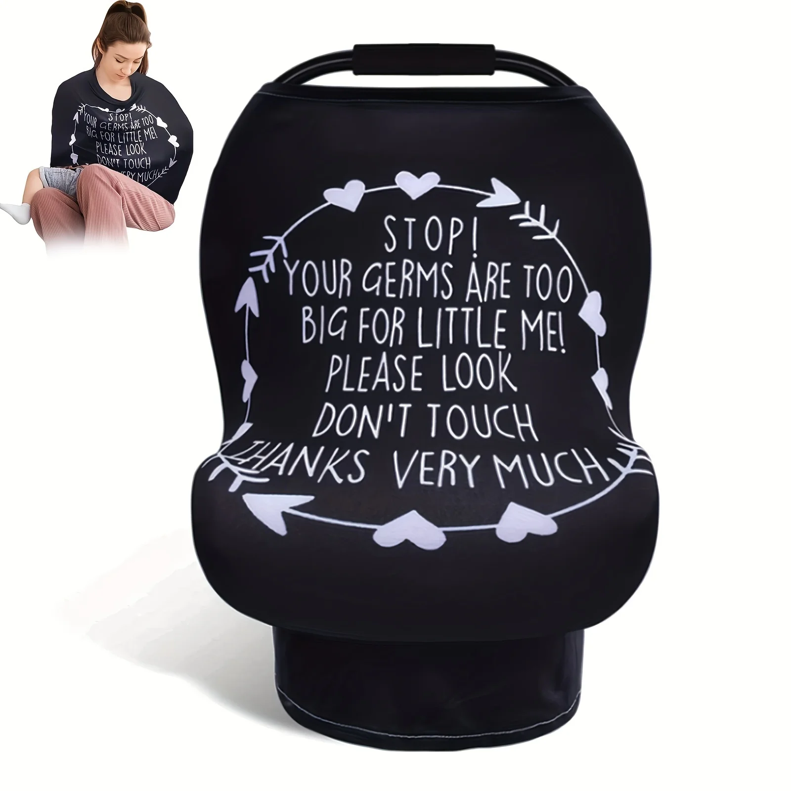 Stretchy Nursing Cover for Breastfeeding Moms-Soft and Breathable Infant Carseat Canopy, Shopping Cart and High Chair Cover