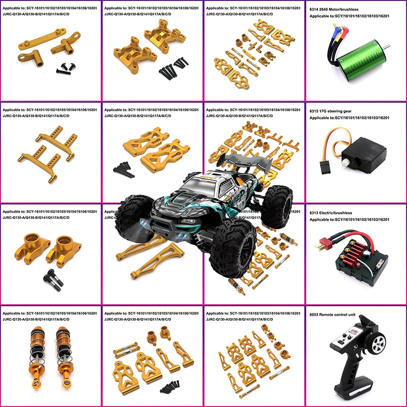 

SCY 16101 16102 16103 16201 16101 Pro RC Car 1:16 Blue Upgraded Metal Spare Parts Model 4WD/Original Spare Parts 6312 6313 6314