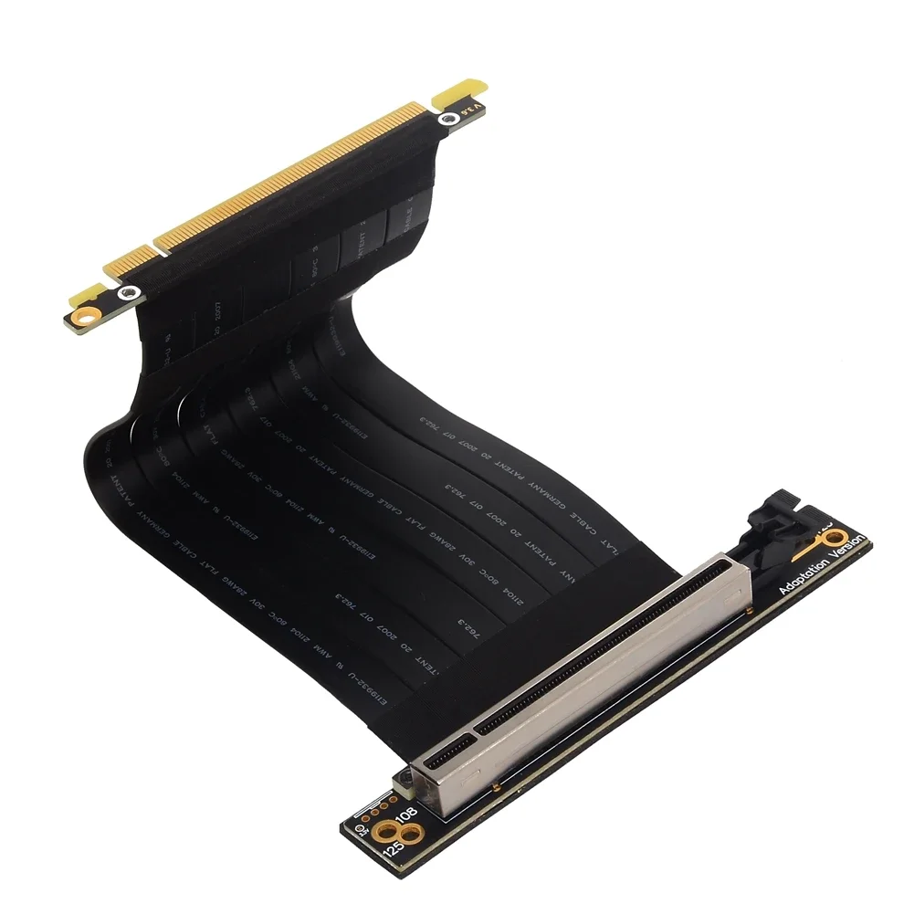 Cabo de Extensão para Gpu Gráfica Vertical Duplo Angular de 90 Graus Extensor Riser Pcie 3.0x16 a X16 Pci Express 3.0 16x - Imagem 5