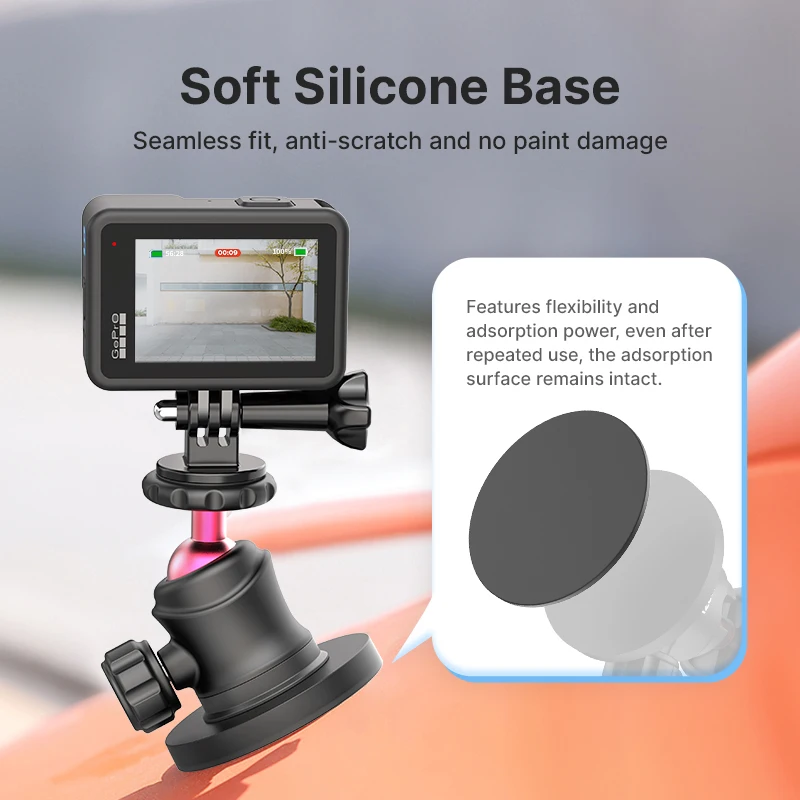 Ulanzi CO29 Magnetic Action Camera Mount for Gopro for Insta360 Phone Holder Vlog with 360° ballhead Adapter 1/4'' Screw