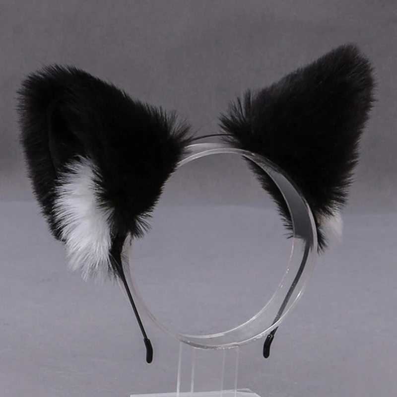 Plush Faux Fur Fox Cat Ear Hair Hoops Headband Women Girl Cosplay Hair Accessories hair bands hair band cosplay headpiece cosplay accessories