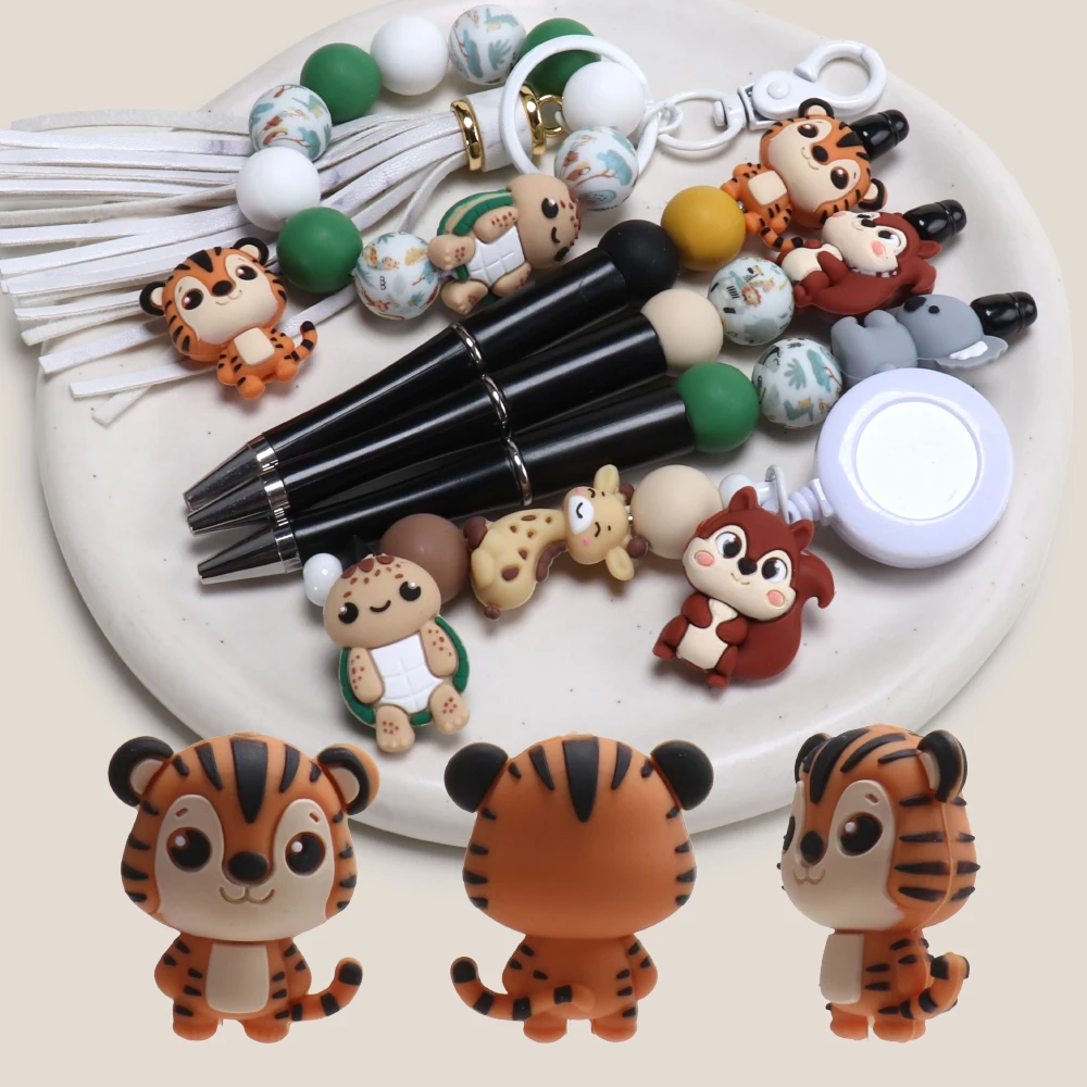 Cartoon Animal 3D Silicone Beads for Jewelry and Craft Making