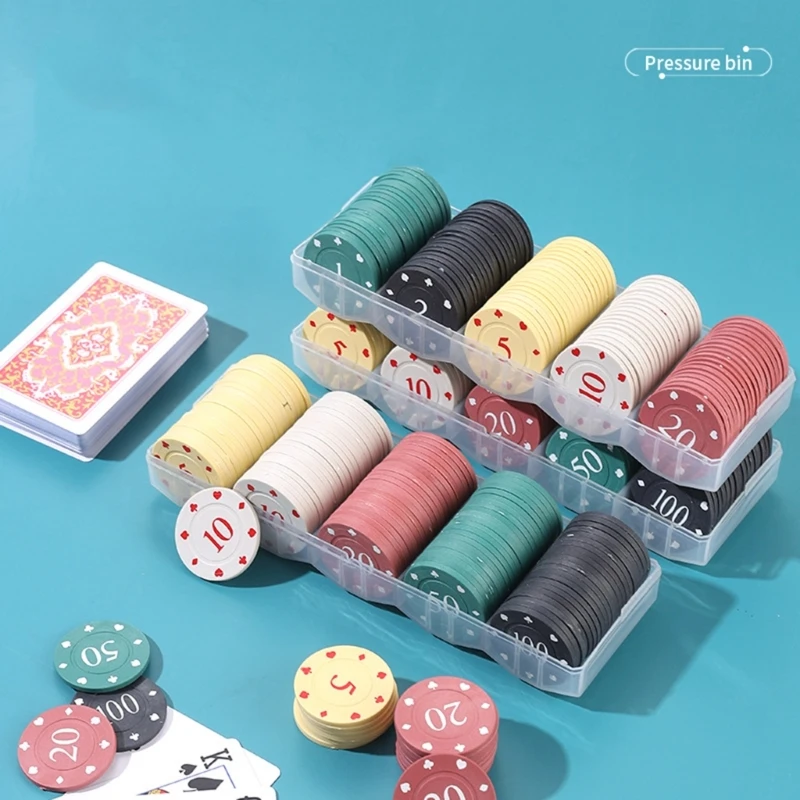 100Pcs Casino Chip Game Chip Teaching Coin Plastic Counting Counters Small Learning Counters