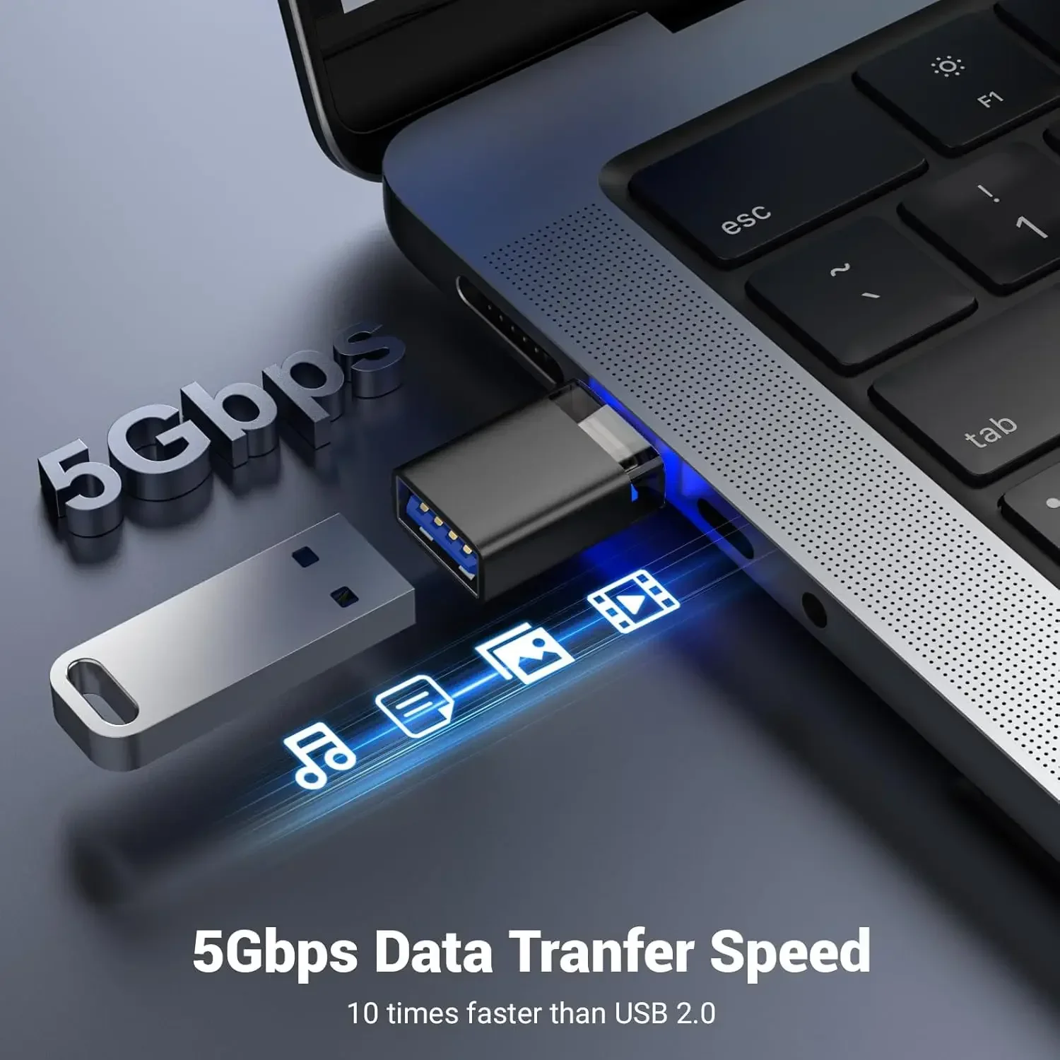 Typec Male To USB-A 3.0 OTG Data Transfer Adapter Led for Samsung Tablet Phone Connector for Xiaomi Redmi Huawei USB-C Converter