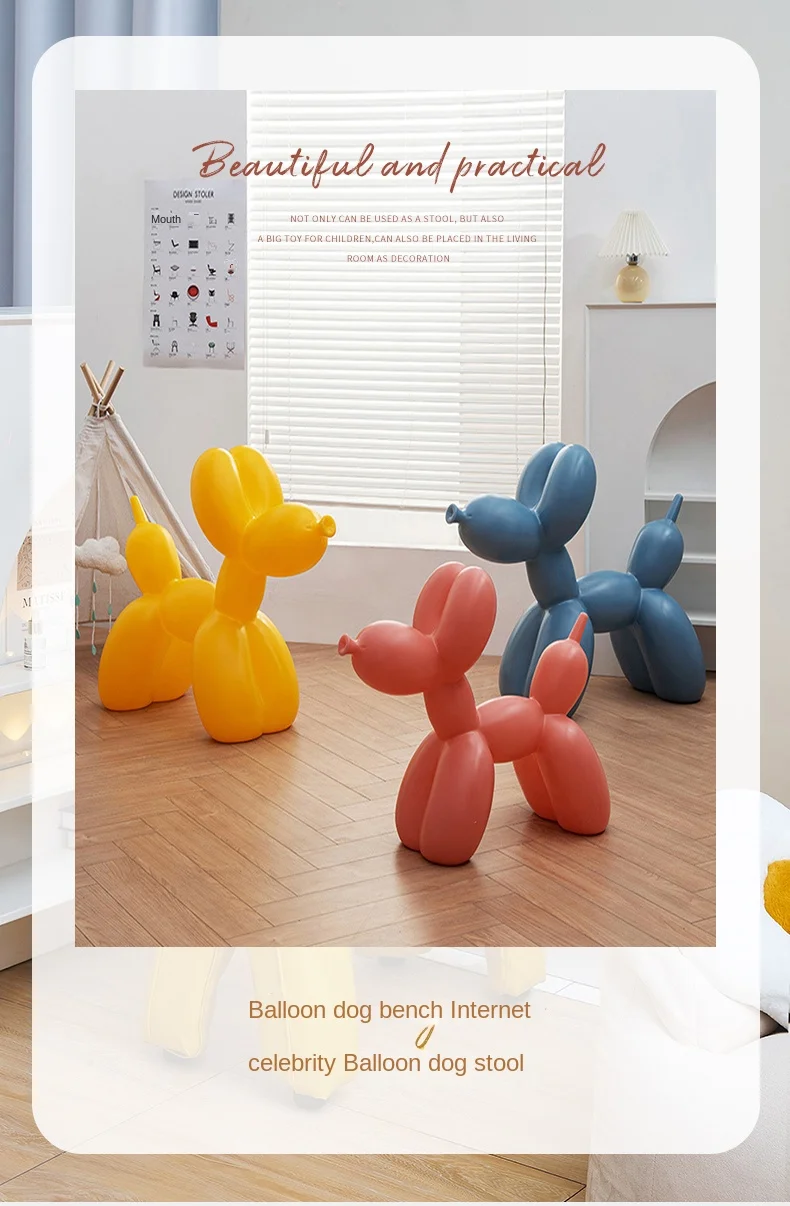 Interior Home Decor Balloon Dog Figurines Nordic Modern Art Resin Animal Figurine Sculpture Statue Home Living Room Decoration tiny mermaid figurines