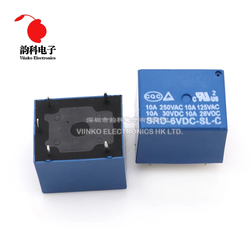10pcs Relay SRD-03VDC-SL-C SRD-05VDC-SL-C SRD-12VDC-SL-C SRD-24VDC-SL-C SRD-48VDC-SL-C 3V 5V 6V 9V 12V 24V 48V 10A 250VAC 5PIN