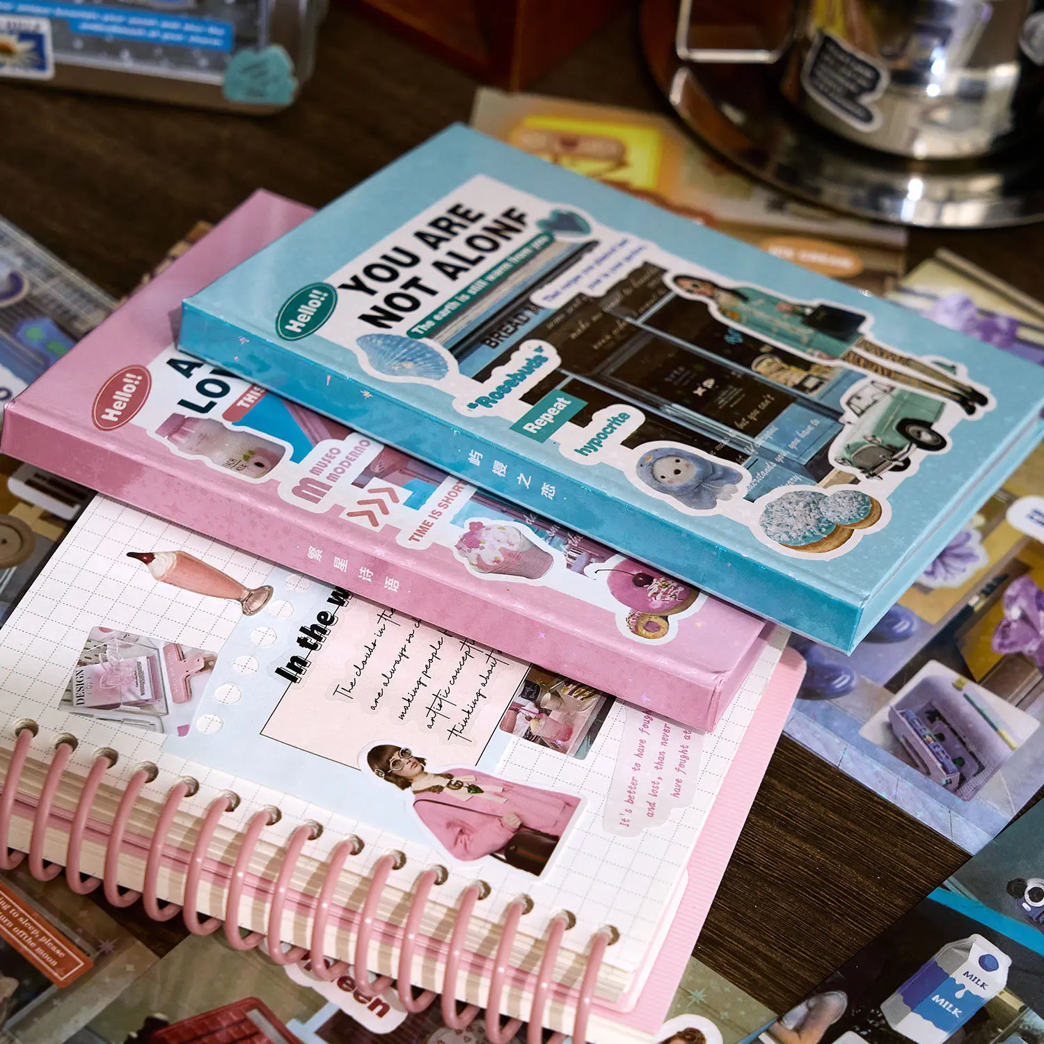 스티커 시트 45개 세트 ? 불렛 저널, 휴대폰 케이스 및 DIY 콜라주 장식 스티커용 다용도 재료