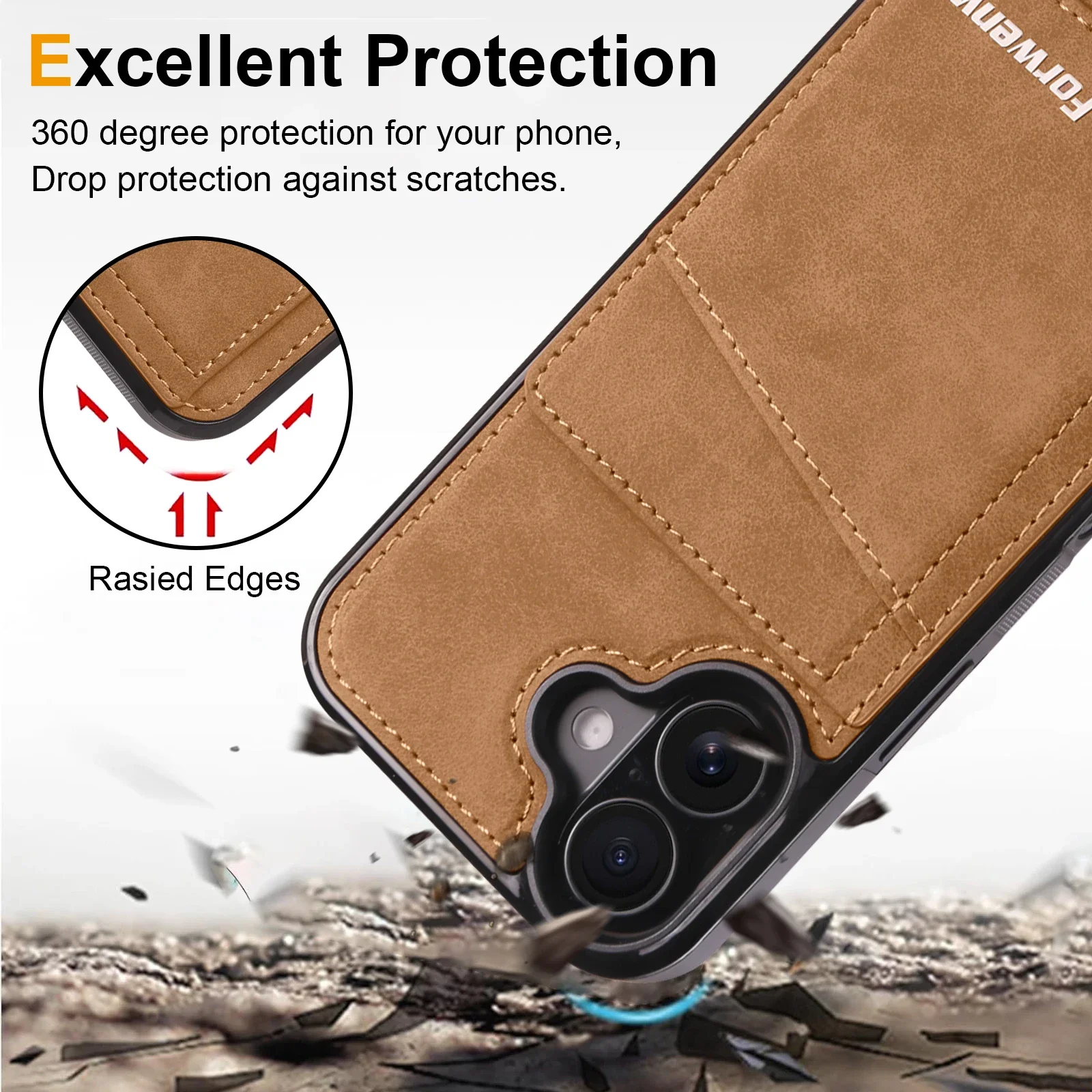 Premium Flip Leather Case with Built-in Magnetic Wallet and Card Holder