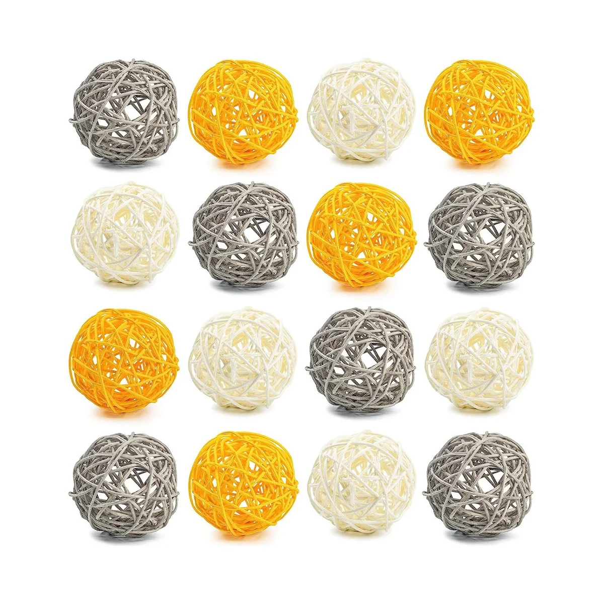 

Decorative Balls for Bowl Centerpiece,16PCS Large Rattan Balls 2.8 Inch Yellow Wicker Balls Decorative Twig Orbs Spheres