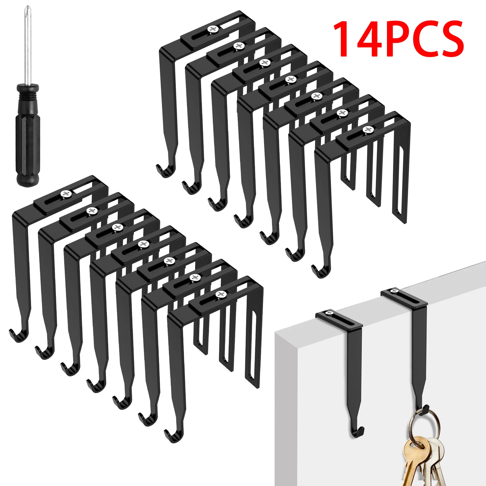Metal Over Door Hook Adjustable Hanger for Home Storage