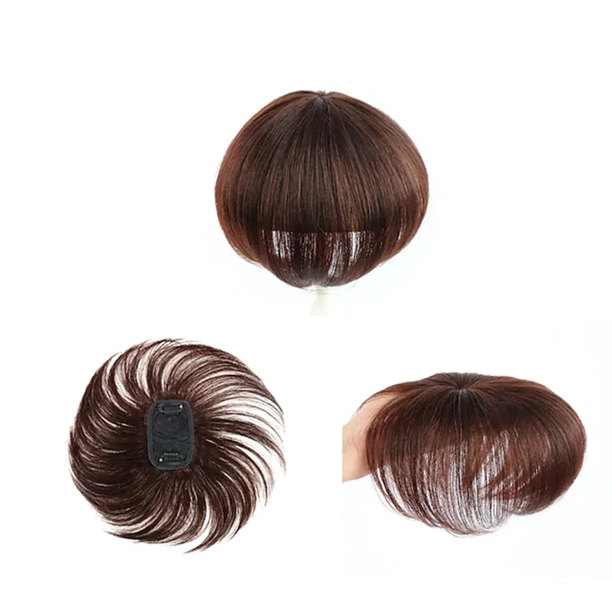 

Natural Black Dark Brown 3x4 inch Women's Human Hair Toupees Straight Machine Made for Daily Wear Party / Evening