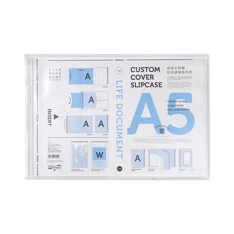 A5/A6/B6 PVC Cover Transparent Protective Sleeve 1Piece for Notebook Journals Planner Book Diary