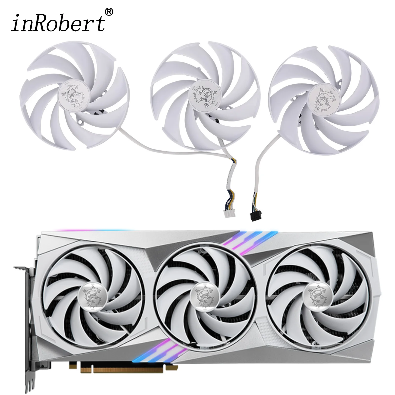 Ventilador de Refrigeração para Msi Geforce Rtx 4070 ti Gaming Trio Branco 12g Pld10020b12h 95 mm