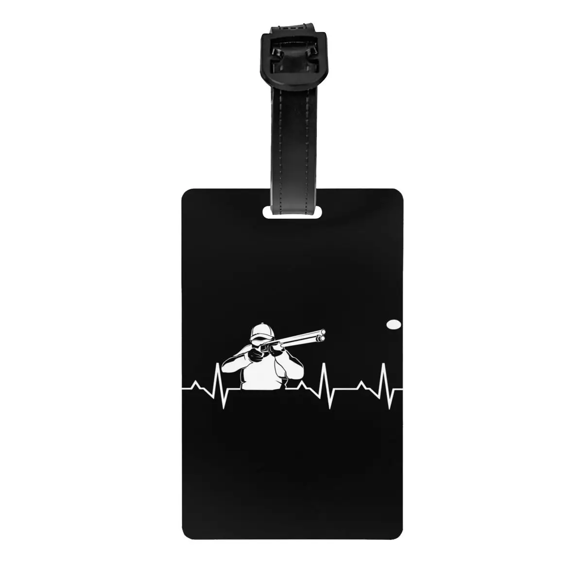 

Custom Skeet Shooting Heartbeat Luggage Tag With Name Card Vintage Sport Privacy Cover ID Label for Travel Bag Suitcase