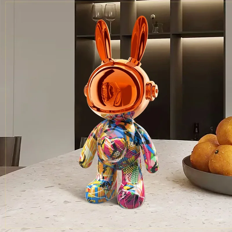 

Deluxe Love Rabbit Bordeaux 30CM Jewelry Living Room Wine Cabinet Decoration Deluxe Office Table Resin Decoration