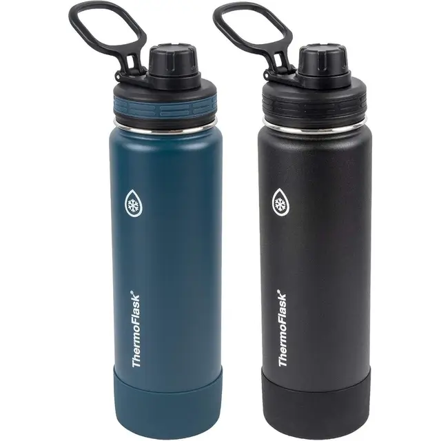 Double-Walled Vacuum Insulated Stainless Steel Water Bottles - 24 oz, BPA-Free, Leak-Proof, Dishwasher Safe, Keeps Cold 24 Hrs,