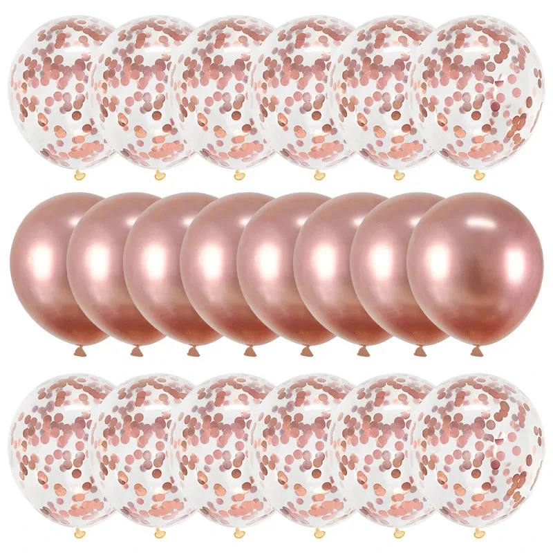 

20Pcs Rose Gold Balloon Set Confetti Metallic Balloons Birthday Party Wedding Decoration Anniversary Globals Baby Shower Balloon