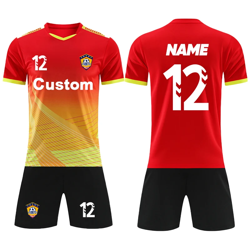 Football Uniform Set Shirt Shorts Outfit For Men Kids