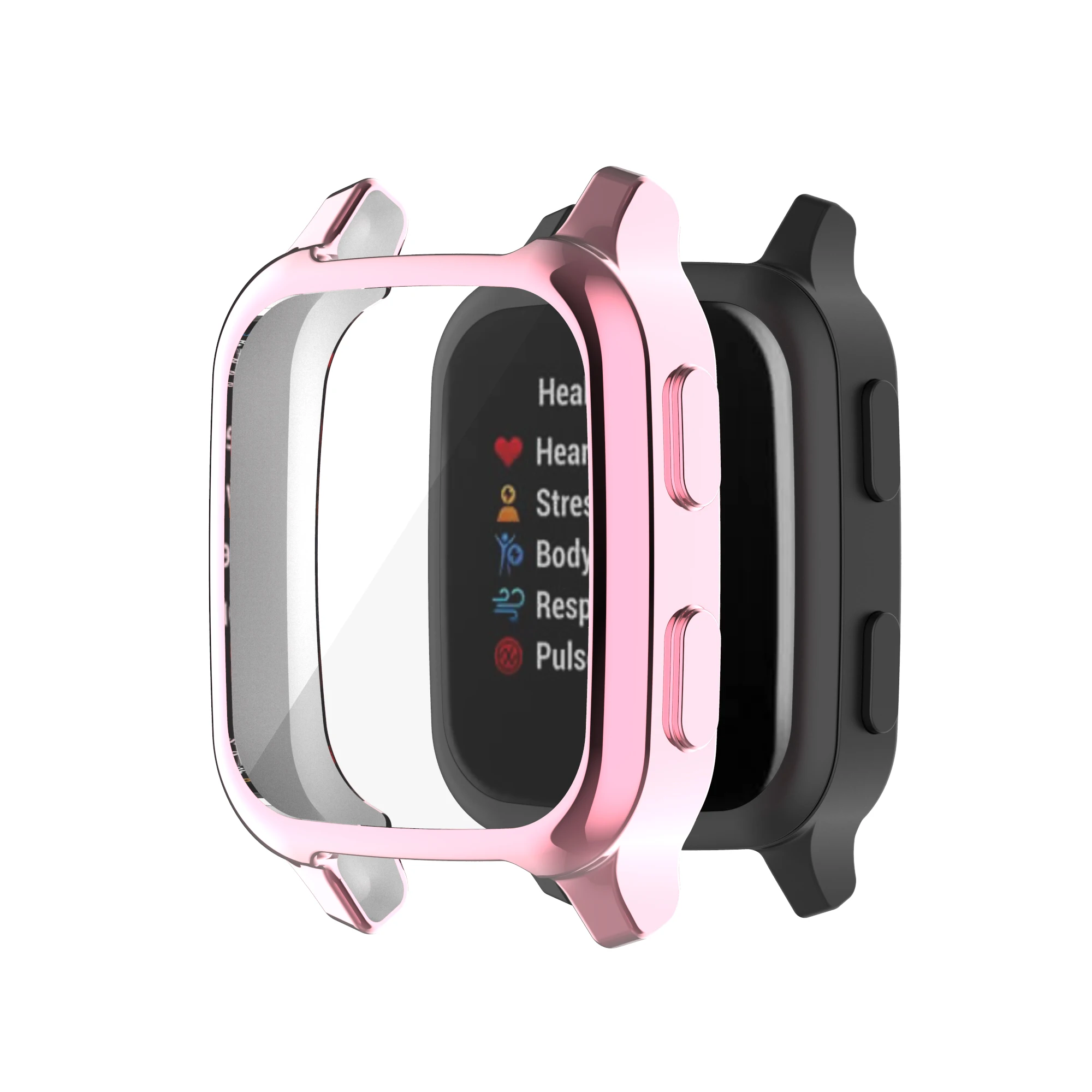 Durable TPU Screen Protector & Soft Silicone Case for Garmin Venu SQ Series Smartwatch