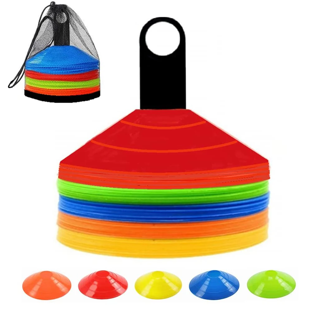 Soccer Disc Cones 50 Pieces Agility Drills Cones for Training Field Space Marker for Football Kids Outdoor Sports soccer disc cones 50 pieces agility drills cones for training field space marker for football kids outdoor sports