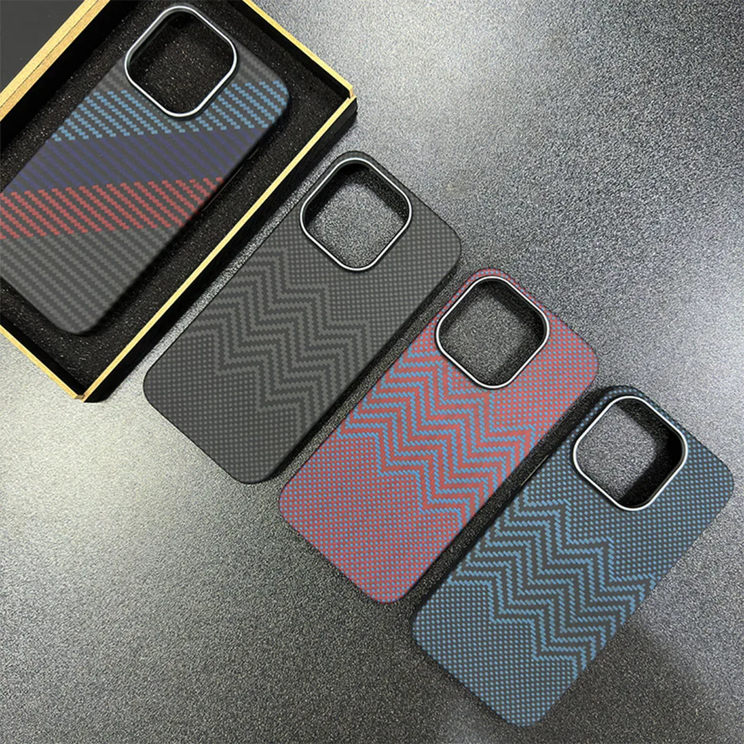 ACC-Carbon Real Carbon Fiber Phone Case For Iphone 15 Pro Max Aramid Fiber Case Anti-Fall Cover Iphone 15 Pro 5G  Shell