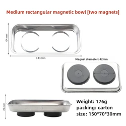 Durable Magnetic Stainless Steel Parts Tray for Secure and Convenient Organization (Square Medium)
