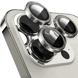 Premium Metal Camera Lens Protector - Durable Glass Shield for 13 - 13Mini(2PCS) (Natural Titanium)