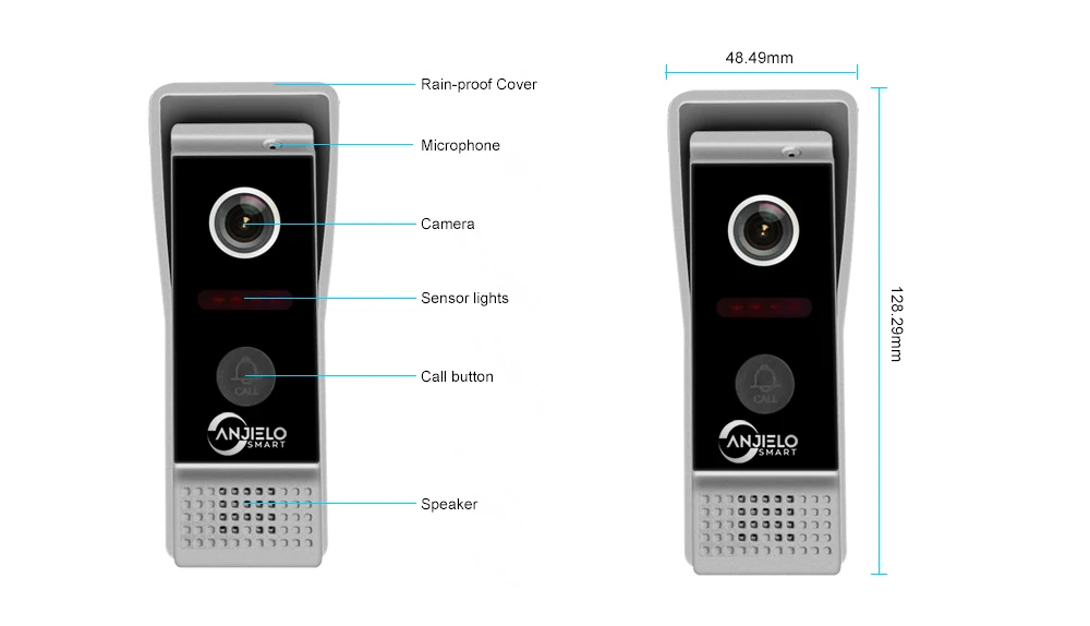 Campainha de controle remoto com câmera, interfone