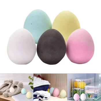 Deodorante in Diatomite a Forma di Uovo, Assorbitore di Umidità e Odori per Frigorifero e Cucina, Elimina Odori di Pesce e di Muffa
