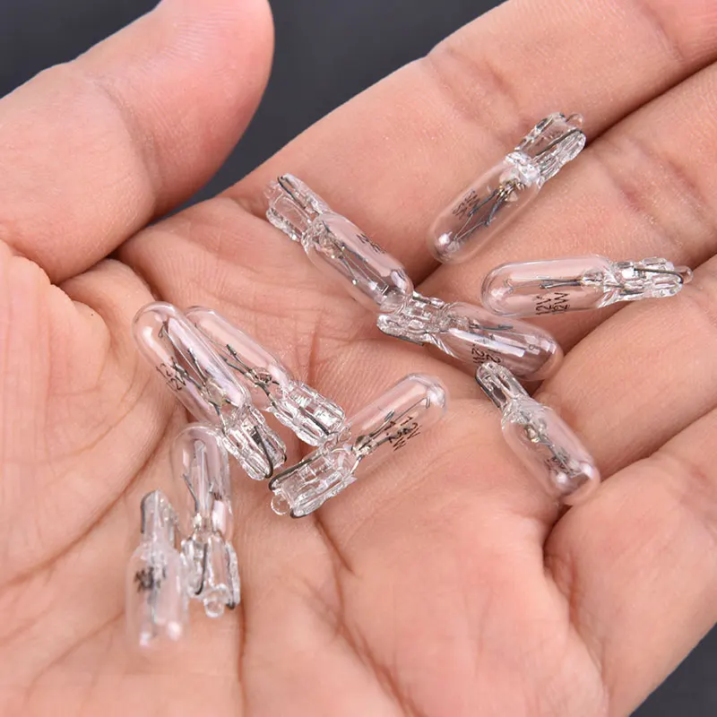 

10pcs 12V 1.2W T5 Car Interior Auto Side Wedge Dashboard Gauge Glass Light Bulb Dashboard Instrument Panel Brake Light Bulbs