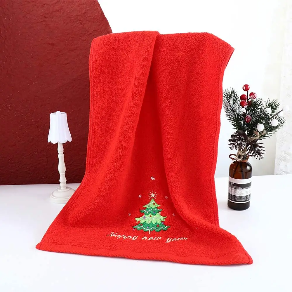 New Navidad Xmas Face Towel Christmas Decor Red Santa Claus New Year Gift Home Bathroom Washing Hand Face Towel Cloth Man Woman 2