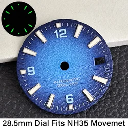 Enhanced Sea Dial 28.5mm - Blue/Green Luminous Mechanical Watch Accessory - NH35 (1 Green Luminous)