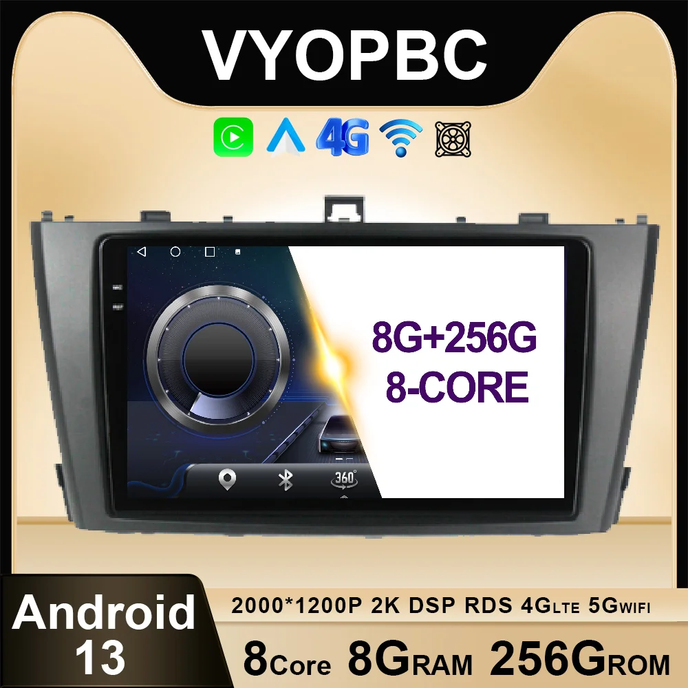 

9 Inch Android 13 For Toyota Avensis T27 Black 2009 - 2015 Car Radio ADAS AHD Stereo Video Navigation GPS DSP WIFI Multimedia BT