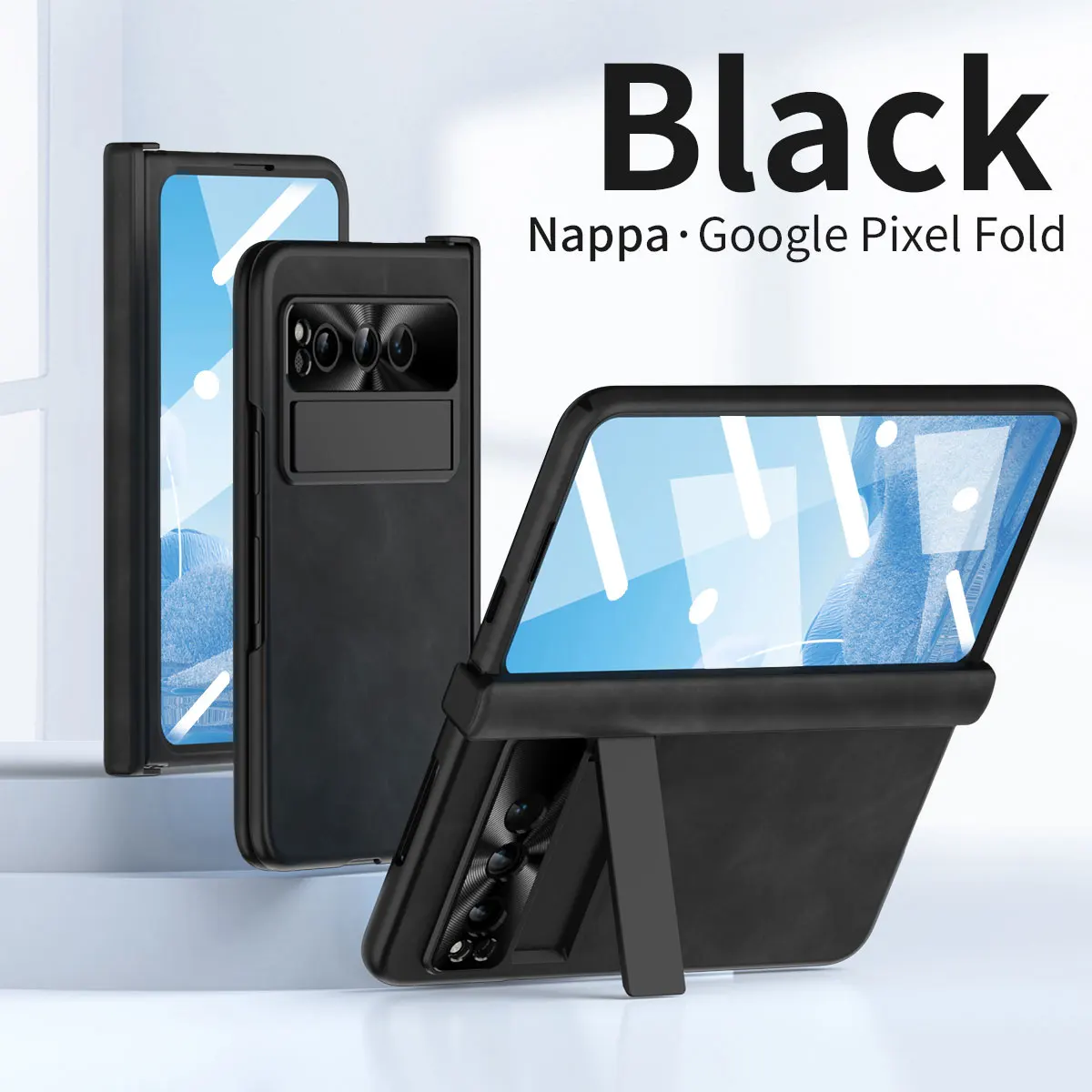 

Складной яркий матовый кожаный чехол для Google Pixel, с закаленной пленкой