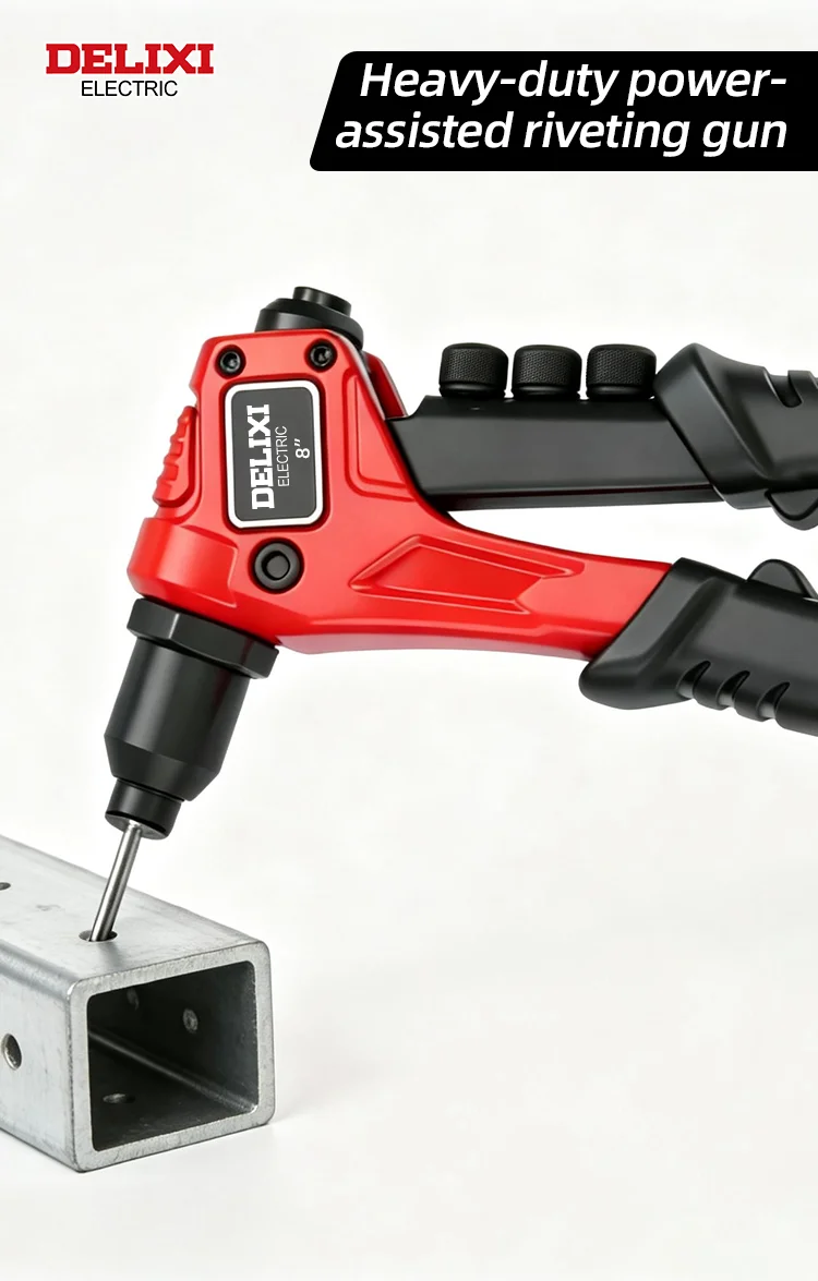 8''Heavy-Duty Hand Riveter,High-Lever Labor-Saving Design,Manual Tool for Fastening and Riveting Metal,Wood,Plastic