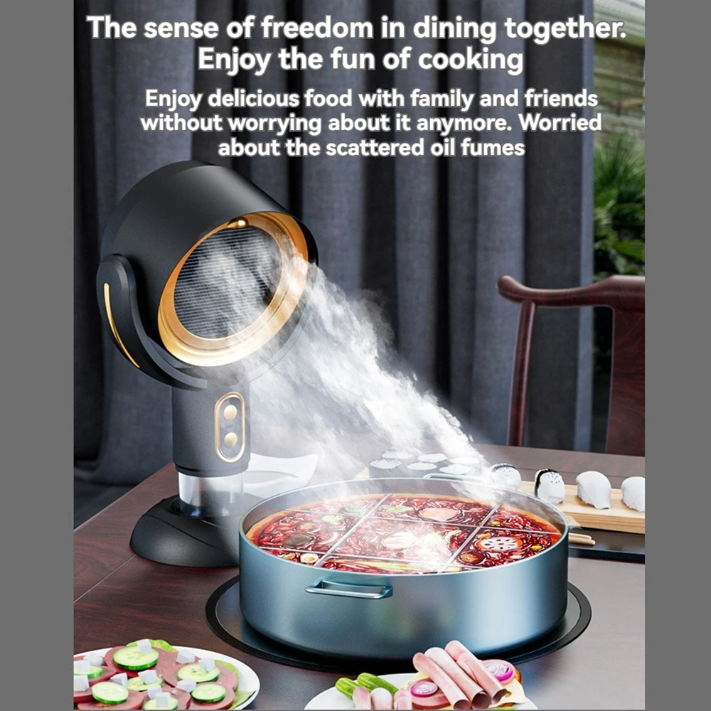 Mini Desktop Range Hood Mini Suction Extractor Hood USB Charging Angle-adjustable Camping Picnic Hot Pot Range Hood Kitchen Hood 3