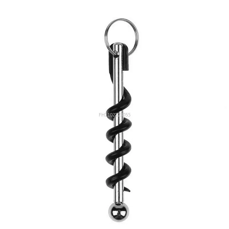 Mini Wine Beer Bottle Opener Portable Stainless Steel Corkscrew Double Hinged Bottle Corkscrew Outdoor Keychain Wine Opener Bar